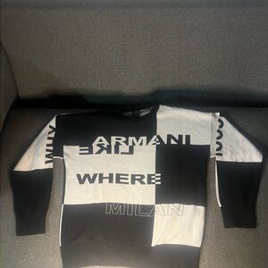 Armani Exchange Crewneck Sweatshirt - Black & White